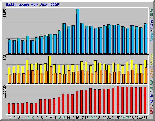 Daily usage for July 2025