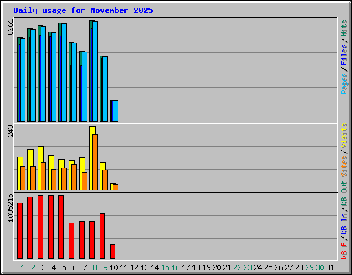 Daily usage for November 2025