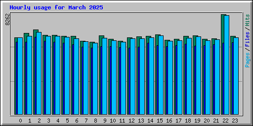 Hourly usage for March 2025