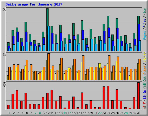 Daily usage for January 2017