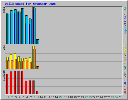 Daily usage for November 2025