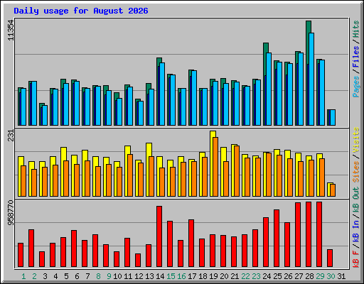 Daily usage for August 2026