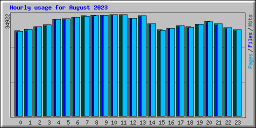 Hourly usage for August 2023