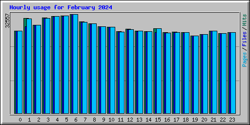 Hourly usage for February 2024